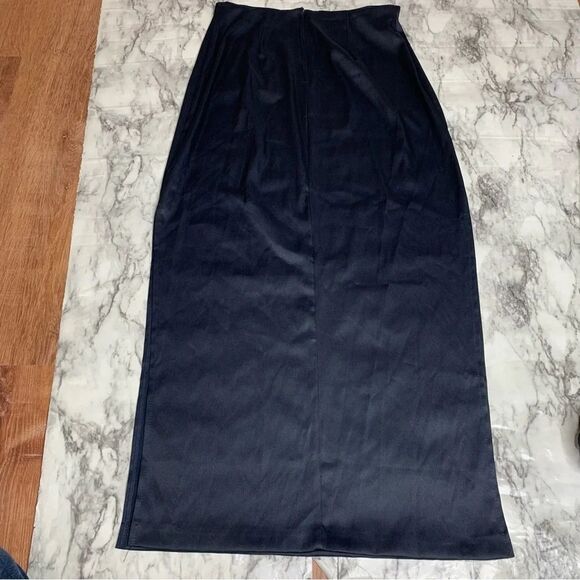 Y2K 2 Piece Skirt Top Formal Set Navy Blue Sparkle Stretch Top size 11 - Picture 10 of 11